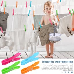 Kleurige Plastic Wasknijpers - 48 Stuks voor Handdoeken, Broeken en Ondergoed - Duurzame Klemmen voor de Waslijn en Kledinghangers — thumbnail 5