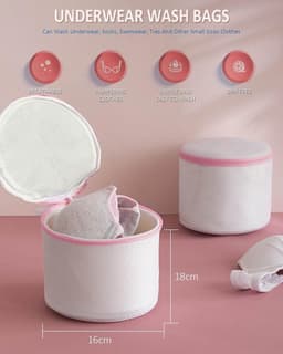 3 stuks beha-waszakken voor wasmachine, beha-wasnet met verborgen ritssluiting, herbruikbaar, waszak, wasmachine voor beha's, ondergoed, sokken — thumbnail 3