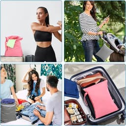 Set van 2 waterdichte waszakken voor onderweg, herbruikbaar met rits, ideaal voor luiers, zwemkleding en meer (grijs/roze, 30 x 40 cm) — thumbnail 5