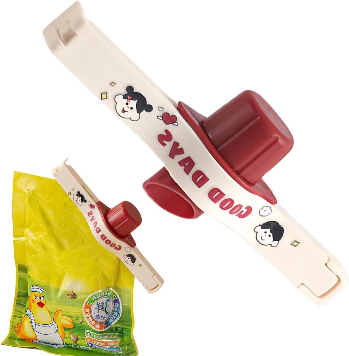 Voedselklemmen - Zaksluiters - Keuken Organisatie - Met Schenktuit - 13.7 cm - Wit — afbeelding 1