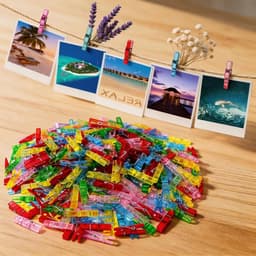 Transparante mini wasknijpers, 100 stuks kleine clips voor foto's, knutselen en feestdecoratie (3 * 25mm) — thumbnail 3