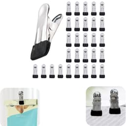 30 stuks klemmen - wasknijpers - afsluitklemmen - documentklemmen - metalen wasknijpers - antislip - roestvrij - afneembaar - herbruikbaar - opbergaccessoires - geschikt voor wasserij, badkamer, balkon (zwart, 5,5*2,3 cm) — thumbnail 1