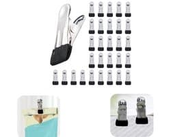 30 stuks klemmen - wasknijpers - afsluitklemmen - documentklemmen - metalen wasknijpers - antislip - roestvrij - afneembaar - herbruikbaar - opbergaccessoires - geschikt voor wasserij, badkamer, balkon (zwart, 5,5*2,3 cm)
