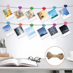 Mini houten haringen - Decoratieve clips - Fotowand decoreren - Hartvormig design - 100 stuks - 10 kleuren — thumbnail 3