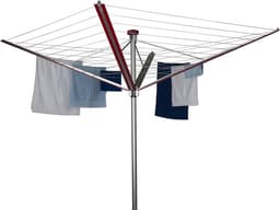 Droogmolen Buiten - Wasrek Outdoor - Was Drogen - In Hoogte Verstelbaar - 60 Meter Lijn - Rood — thumbnail 1