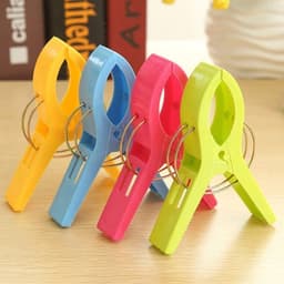 Dailygoods - Strandhanddoekclips - Grote Wasknijpers - Antislip Ontwerp - Felgekleurde Plastic - Voor Ligbedden en Wasgoed - 4 Stuks — thumbnail 4