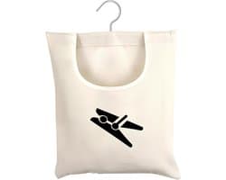 Wasknijperzak - Opbergtas - Wasknijpers Opbergen - Met Hanger - 32 x 28 cm - Beige