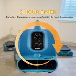 Luchtverplaatser Ventilator - Krachtige Blower - Snelle Droging - Stapelbaar Ontwerp - 700CFM - Blauw — thumbnail 3