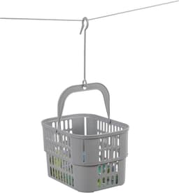 Kledinglijn met 30 Klemmen - Waslijn Set - Kleding Drogen - Inclusief Klemmenmand - 20 Meter - Grijs — thumbnail 3