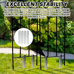 Dailygoods- Grondankers U-vormig 4 stuks - Roestvrij Staal - Robuuste Bevestiging - Voor Rozenbogen - Tuin en Outdoor Structuren - Corrosiebestendig - Tuinankers — thumbnail 2
