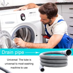 Dailygoods- Afvoerslang 5m - Flexibele/duurzame slang - Afvoerslang wasmachine - Afvoerslang vaatwasser - Afvoerslang droger - Antislip/afvoerhaak - Afvoerbuis — thumbnail 4