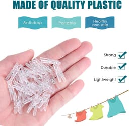 Dailygoods- Foto Clips 100 Stuks - Kleine Wasknijpers - Kunststof - Decoratie - DIY Projecten - Diverse Kleuren - Stevige Klemkracht — thumbnail 5