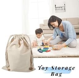 Dailygoods- Waszak Grote Capaciteit - Katoenen Waszak - Huishoudelijke Opslagzak - Reizen - Ecologisch Katoen - Sluiting met Koord - Opbergtas — thumbnail 5