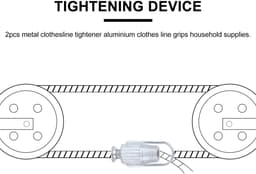 Dailygoods- Waslijn Aanscherper Set van 2 - Aluminium - Duurzaam - Huishoudelijke Leveringen - Kledinglijn - Sterke Constructie - Waslijnspanner — thumbnail 3