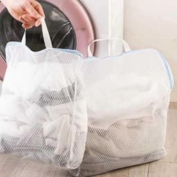 Grote wasnetten voor wasmachine, 3 stuks, 50 x 60 cm, herbruikbare waszakken met ritssluiting en handgrepen, ideaal voor kleding en delicate was — thumbnail 2
