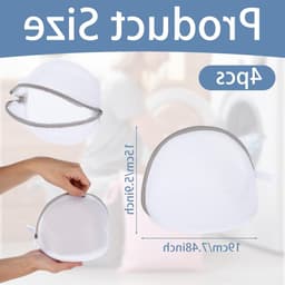Set van 4 Waszakken voor Bh's, Mesh Waszakken met Rits voor Lingerie, Bescherming voor Bh's en Ondergoed tijdens het Wassen — thumbnail 5