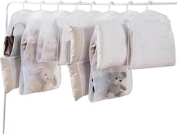 Kussen Droogzak - 8 Stuks - Draagbaar Wasrek - Kussen Droognet - Waszakken voor Kussens & Knuffels - Hangend Droogrek - Multifunctionele Hangende Opbergtas - Droogrekken voor Poppen van Speelgoed, Kussens, Handdoeken - 4x Enkel & 4x Dubbel - SOLLBRY® — thumbnail 1