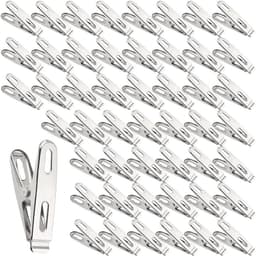 Sterke Grote Wasknijpers van RVS, Winddichte Klemmen voor Zware Kleding en Wasgoed (50 Stuks, 5 x 1,2 cm) — thumbnail 1