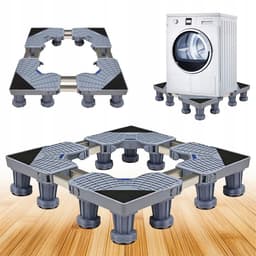 Wasmachine Standaard - Wasmachine Verhoger - Wasmachine Opbouwmeubel - 500kg Draagvermogen & 12 Poten - 3D Verstelbaar (45-68cm) - Anti-slip & Geluiddempend - Voor Wasmachine, Koelkast & Vriezer — thumbnail 2