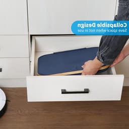 Hoge wasmand met deksel van 100 liter, opvouwbare XXL wasmand met bamboe handvat en binnenvak, ideaal voor slaapkamer en badkamer, blauw — thumbnail 4