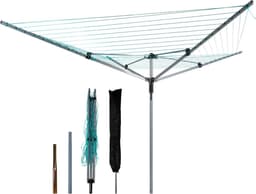 Droogmolen Buiten - Waslijn Molen - Kleding Drogen - 360 Graden Draaibaar - 60 Meter Waslijn - Grijs Groen — thumbnail 1