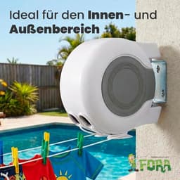 Uitschuifbare Drooglijn - Dubbele Waslijn - Was Drogen - 180 Graden Draaibaar - 26 Meter Touw - Wit Grijs — thumbnail 4