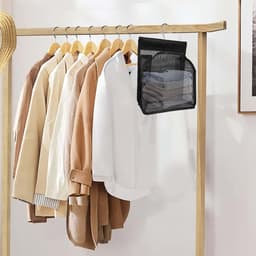 Waslijn Klem Tas - Kledinghanger Opberger - Handig Opbergen - Met Ophanghaak - 20x10x24 cm - Zwart — thumbnail 2