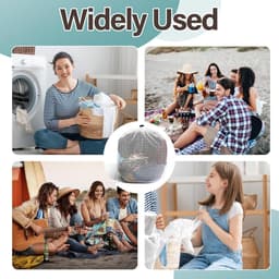 Set van 2 waszakken van mesh – machinewasbaar – met trekkoord – reiswaszakken van mesh – witte waszakken met trekkoord – geschikt voor het opbergen van kleding thuis, op de studentenkamer, in hotels en op reis – afmetingen: 30 x 40 cm — thumbnail 2