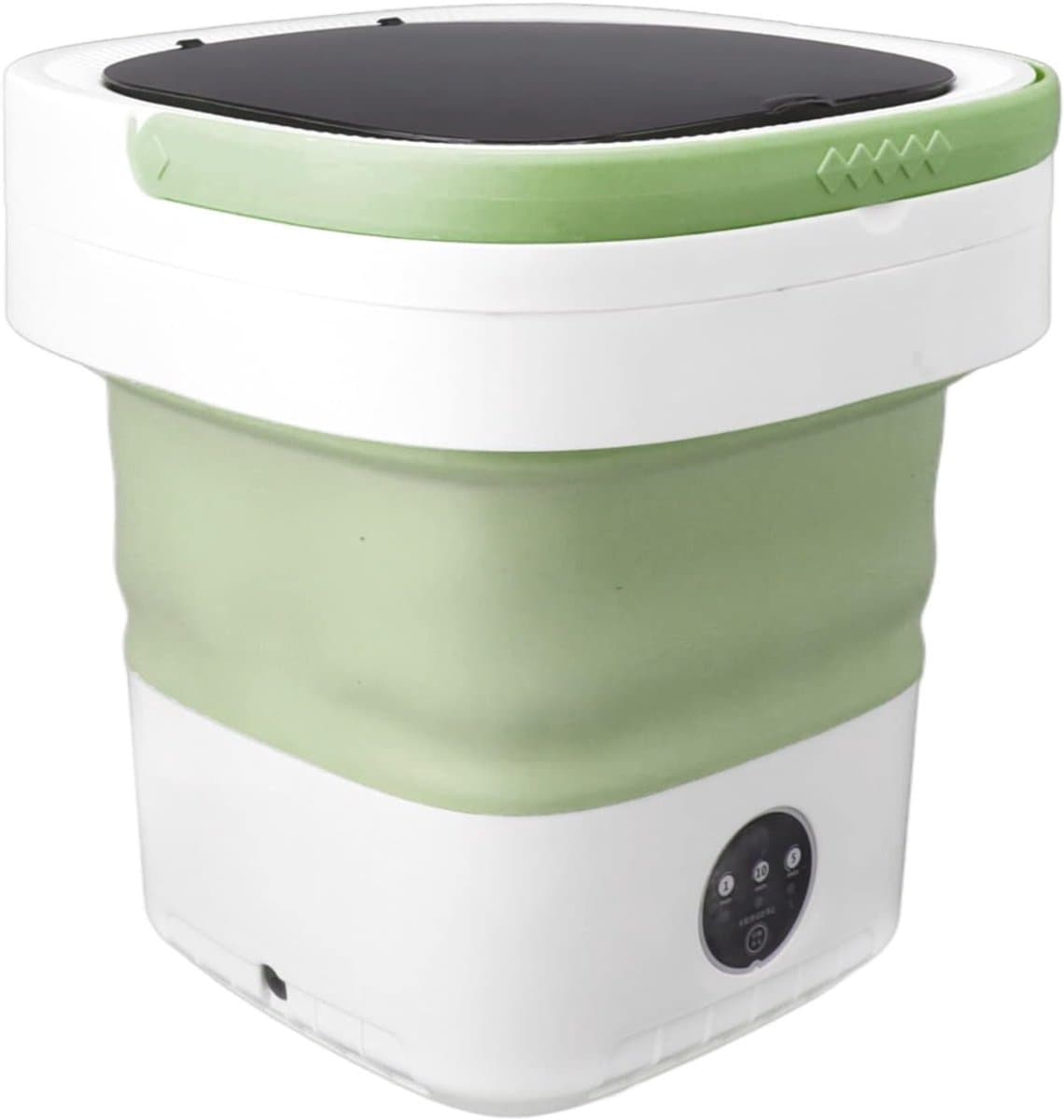 Quvo® Camping Wasmachine - Mini Wasmachine - Wasmachines - Opvouwbare Kleine Wasmachine en Droger - 7.5L - met Afvoer - Groen - 30cm x 30cm x 33cm — afbeelding 1