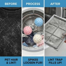 6 stuks - Wasballen - Vlekverwijderende en anti-klit wonderballen - Anti-knoop filterballen voor de was - Wasballen speciaal voor de wasmachine - Gebruikt om kleding te verzachten, kreukels te verminderen en statische elektriciteit tegen te gaan — thumbnail 2