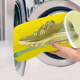 2-stuks Waszakken voor schoenen - Waszakken voor de wasmachine - Waszakken voor schoenen - Vormvaste waszakken - Waszakken - Chenille microvezel materiaal - 39*19 cm - Geschikt voor wasmachines, drogers, enz. - Geel, groen — thumbnail 4