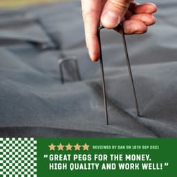 GardenGloss® Grondankers Van Niet Verzinkt Staal (25 Stuks) - Stabiele Grondankers Voor Onkruidvlies, Tuinvlies, Schutting & Net - 150 mm Lang, 25 mm Breed, Ø 2.7 mm — thumbnail 4