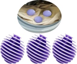 Paarse Herbruikbare Wasballen - 3 Stuks - Verwijder Huisdierhaar En Lint - Antiklit Voor Wasmachine En Droger - Diameter 5.5 cm — thumbnail 1
