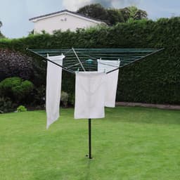 Rotary Airer - Droogmolen Wasrek - Was Drogen - Gepoedercoat Staal - 45 Meter - Grijs — thumbnail 3