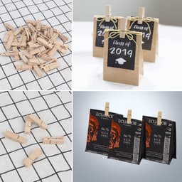 Houten Wasknijpers - Ambachtelijke Clips - Foto's Ophangen - Natuurlijk Hout - 100 stuks - Natuurlijk — thumbnail 5