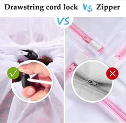 Kraftverdia® - Waszak - Waszakken - Wasnetten - Waszak groot - Verpakking van 6 waszakken voor wasmachines met snoerstoppers,babykleding/ondergoed/sokken — thumbnail 5