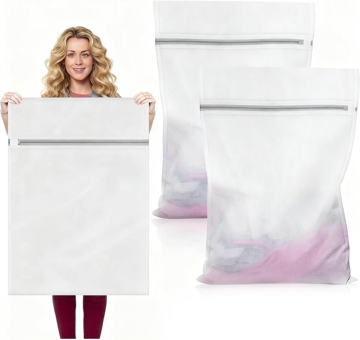 Grote waszakken 60 x 80 cm met rits voor het beschermen van dekbedden, beddengoed en delicate kleding tijdens het wassen — afbeelding 1
