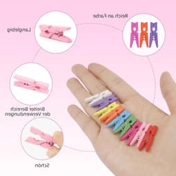 Kleine Houten Klemmen, 100 Stuks Mini Wasknijpers, Kleurrijke Houten Pegs voor Foto's, Collages en Postkaarten — thumbnail 5