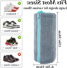 Set van 2 Herbruikbare Schoenwaszakken met Rits, Geschikt voor Wasmachine en Droger, Ideaal voor Sneakers, Laarzen en Sportschoenen — thumbnail 5