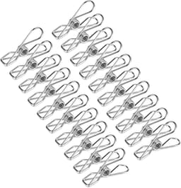Metalen Wasknijpers - Set van 100 - Hoogwaardig Roestvrij Staal - Winddicht & Duurzaam - RVS Wasknijpers Laat Geen Roest Achter - Voor Binnen & Buiten - Zilver — thumbnail 1
