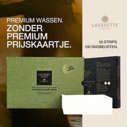 Lavayette Wasstrips Geurloos - Wasmiddel 100 Wasbeurten - Wasmiddeldoekjes - Wasdoekjes voor Wasmachine - Wasvellen — thumbnail 3