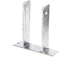 1x Siwitec U-paalanker voor inschroeven, vrije breedte 71 mm, hoogte 200 mm, U-profiel van thermisch verzinkt staal, U-hoekbeugel, grondanker, balkdrager, schroefanker