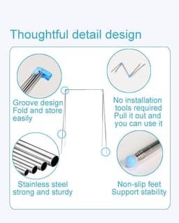 Draagbare Reiskledingrek - Opvouwbaar Kledingrek Voor Dans En Camping - Compact Droogrek Met Stabiele Constructie - Lichtgewicht Design Voor Binnen En Buiten - Mini Formaat In blauw Metaal - 1 Stuks Set - Ideaal Voor RV Reizen En Wedstrijden — thumbnail 2