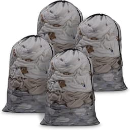 4 stuks waszak met trekkoord - 70x90 cm - Mesh waszakken voor de wasmachine - Zwart — thumbnail 1