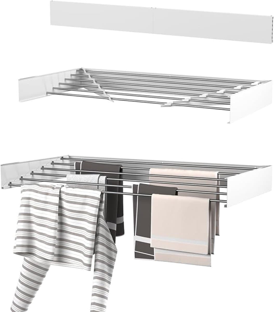 Inklapbaar Wanddroogrek - 100 cm - 6 meter drooglengte — afbeelding 1
