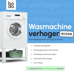 Bodo® - Wasmachine Verhoger - Kast - Ombouw met Plank - Wit - 63x54x31cm — thumbnail 3
