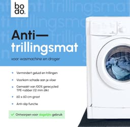Bodo® 2 x Anti Trillingsmat Wasmachine en droger - 60x60x1.2cm — thumbnail 2