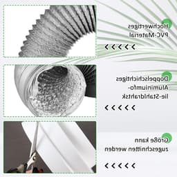 Afvoerslang Airco 150 mm x 2 m PVC verlenging - aluminium flexibele buis - roestvrijstalen klem - verloopstuk 120-160 mm - airconditioning wasdroger afzuigkap Afvoerslang Airco — thumbnail 2