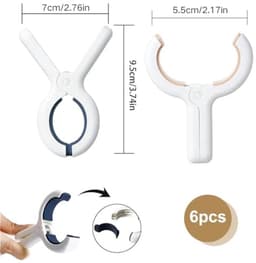 6 stuks strandhanddoekclips – winddichte wasknijpers voor handdoeken, ligstoelen, zwembad en camping – groot en stevig — thumbnail 1