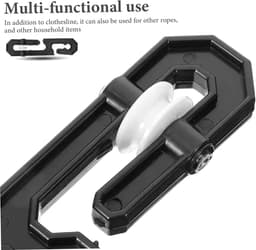 Kledinglijn Katrollen - Waslijn Spanners - Buiten Drogen - Verstelbaar Nylon - 6 Stuks - Zwart — thumbnail 4
